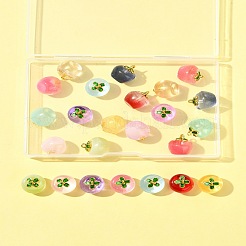 24 pz 12 colori pendenti in vetro trasparente a forma di mela&nbsp;DGLA-FS0001-15