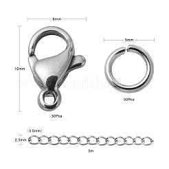 Anlaufgeschützte DIY-Kits zur Herstellung von Panzerketten aus Edelstahl 304&nbsp;DIY-LS0002-89P