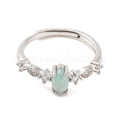Pferdeauge natürlicher Amazonit verstellbare Ringe&nbsp;RJEW-Q817-02P-03