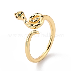 Anelli per polsini in zirconia cubica con serpente a spirale&nbsp;RJEW-C017-09G-01-RS