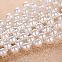 Gewebte runde Plastikperle mit Kristall-Strass-Taillen-Bauchketten für Frauen&nbsp;FS-WG81893-01
