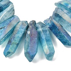 Electroplate naturali pepite di cristallo di quarzo fili di perline&nbsp;G-O065-03C