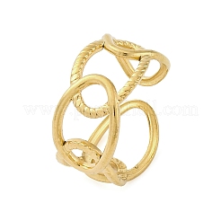 Bague ouverte ovale en acier inoxydable 304 pour femme&nbsp;LS-RJEW-Z083-03G-01