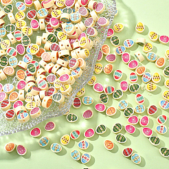 300 Stück bedruckte handgefertigte Polymer-Tonperlen&nbsp;CLAY-SC0002-74