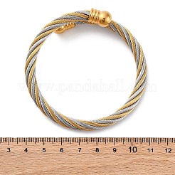 Bracelets joncs torques en acier inoxydable 304 pour femmes et hommes&nbsp;BJEW-G584-18G-02