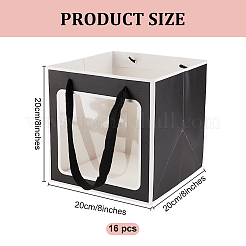 Quadratische Geschenktüten aus Papier mit sichtbarem Plastikfenster&nbsp;ABAG-WH0051-10B