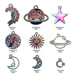 18 stücke 9 stil regenbogenfarben legierung anhänger&nbsp;FIND-LS0001-18MC
