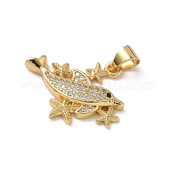 Pendentifs avec zircon cubiques à micro-pavés en laiton&nbsp;KK-D502-28D-G