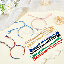 10 Stück geflochtene Baumwollkordel in 10 Farben zum Basteln von Armbändern&nbsp;MAK-UN0001-66