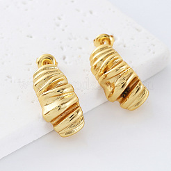 Boucles d'oreilles à clous torsadées irrégulières en acier inoxydable 304 pour femmes&nbsp;LS-FC7299