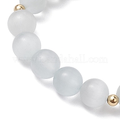 Bracelets à breloques en laiton chat&nbsp;BJEW-JB10484-01
