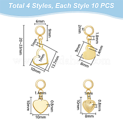 40 Stück 4 Stile 304 Edelstahl europäischen baumelnden Charme&nbsp;PALLOY-UN00005