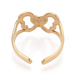 Anelli con polsino regolabile in acciaio inossidabile 304 con placcatura ionica (ip) per donna&nbsp;RJEW-N052-13G