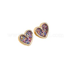 Valentinstag-Ohrstecker aus Legierung und Acryl&nbsp;FS-WGF8EF2-02