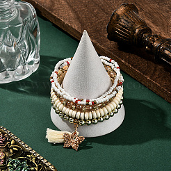 1 Set stapelbare Stretch-Armbänder mit Glasperlen im Bohemian-Urlaubsstil für Damen&nbsp;BJEW-SP0001-13