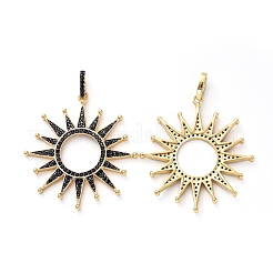 Ciondoli eclissi solare in ottone con micro pavé di zirconi neri&nbsp;X-KK-I658-56