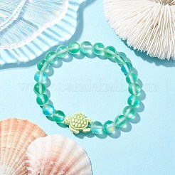 8 mm runde Stretch-Armbänder aus gefärbten synthetischen Mondsteinperlen&nbsp;BJEW-JB10308-06
