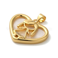 Pendentifs en laiton zircon cubique transparent&nbsp;KK-K345-05G-02