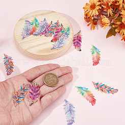 DIY-Set zur Herstellung von Ohrhängern aus 430er Edelstahl mit Federn&nbsp;DIY-DR0001-43