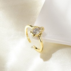 Offene Manschettenringe mit klarem Zirkonia&nbsp;RJEW-A061-03G