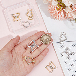 8 Stück 4 Stil Messing Kristall Strass Schuhdekoration&nbsp;FIND-HY0003-22