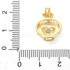 Pendentifs avec zircon cubiques à micro-pavés en laiton&nbsp;KK-D357-41G