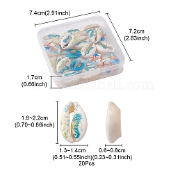 20 pezzo di perline di conchiglia di ciprea naturale stampata&nbsp;SHEL-YW0001-03D