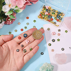 96 pièces 16 styles de capuchons de perles en alliage émaillé&nbsp;FIND-CA0011-46