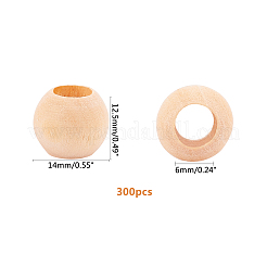 Unvollendete europäische Perlen aus Naturholz&nbsp;WOOD-PH0009-04D