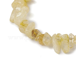 Braccialetti elastici in scaglie di citrino naturale per le donne&nbsp;BJEW-JB11343-02