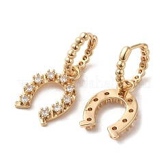 Boucles d'oreilles en laiton avec zircone cubique de micro pavé&nbsp;EJEW-C073-40KCG