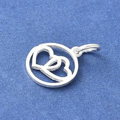 925 Sterling-Silberring mit Doppelherzanhängern&nbsp;STER-R012-05S