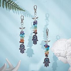 3 ciondolo decorativo con pietre preziose naturali e sintetiche&nbsp;HJEW-CA0001-35