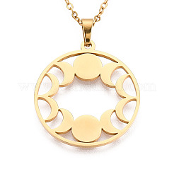 Colliers pendentifs en acier inoxydable 304&nbsp;NJEW-T018-55G