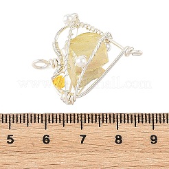 Galvanisierte Anhänger aus natürlichem Quarz mit Kupferdrahtumwicklung&nbsp;PALLOY-TA00429-01