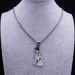 Collares colgantes de acero inoxidable 304 con forma de gato egipcio&nbsp;FS-WG16FD1-01