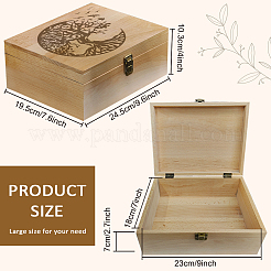 Rechteckige Erinnerungsboxen aus Holz mit Deckel&nbsp;CON-WH0101-004