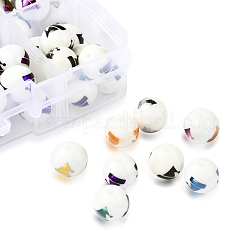 80pcs 8 couleurs de perles de verre opaques de Noël&nbsp;EGLA-YW0001-06