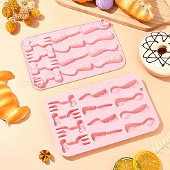 12 moule en silicone en forme de couteau et de fourchette&nbsp;ST-CJ0007-24