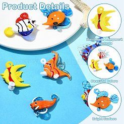 7pcs 7 Arten handgemachte Bunte Malerei-Anhänger&nbsp;LAMP-CJ0002-96