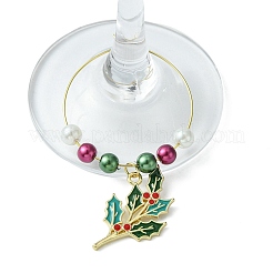 Weihnachtsmotiv Kunststoffperlen 316 chirurgischer Edelstahl Weinglasanhänger&nbsp;AJEW-JO00192