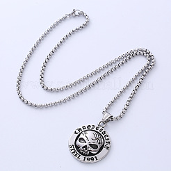 304 Edelstahl Big Eye Schädel Punk Halloween Anhänger Halsketten&nbsp;JH8700