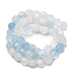 Natürliche Regenbogen Mondstein & Aquamarin Perlen Stränge&nbsp;G-L610-B03-01