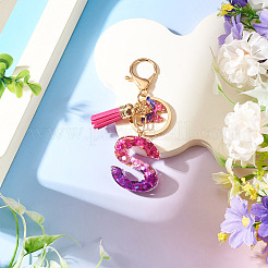 Porte-clés papillon en résine et alliage&nbsp;KEYC-TADJ0002-02G-S