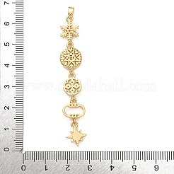 Pendentifs en laiton à pampilles et micro-pavés de zircone cubique transparente de grande taille&nbsp;KK-L271-01G-06