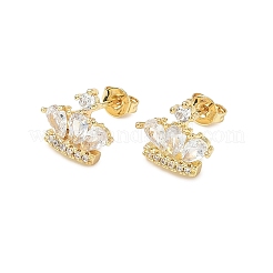 Ottone micro spianare orecchini zirconi&nbsp;EJEW-D323-05G