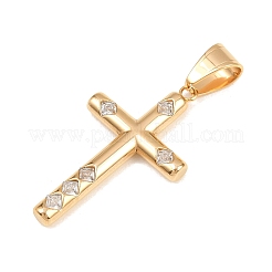 Pendentifs en acier inoxydable chirurgical 316 et zircon cubique transparent&nbsp;STAS-A137-03C-G