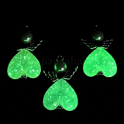 Pendentif décoratif lumineux en acrylique en forme d'ange en forme de cœur&nbsp;HJEW-JM03806-02