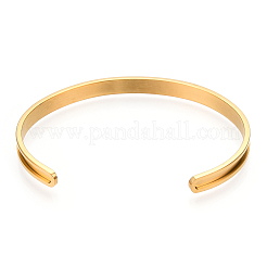 C-förmige geriffelte Manschettenarmbänder aus 201 Edelstahl&nbsp;STAS-WH0047-67G