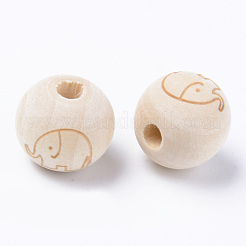 Perle europee di legno naturale non finito&nbsp;WOOD-S057-003A